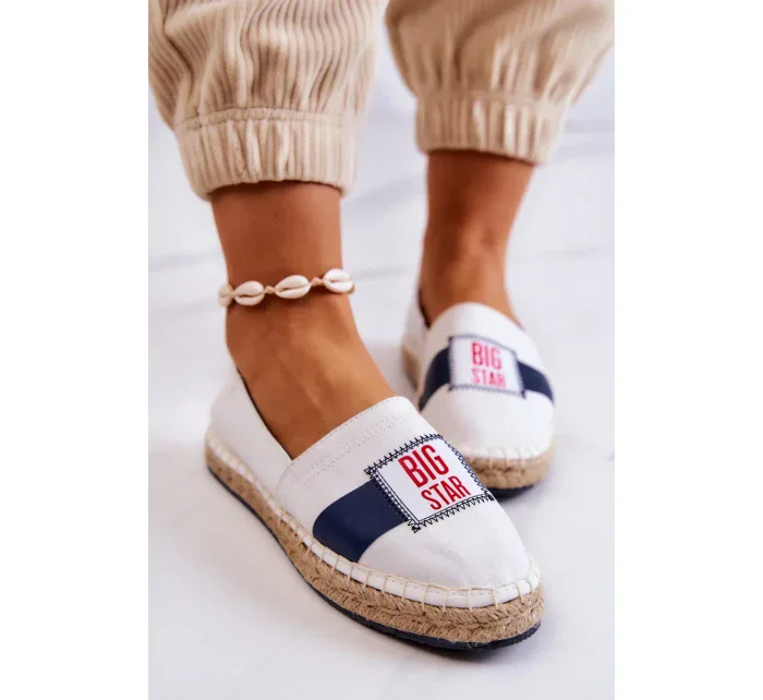 Dámské elegantní espadrilky Big Star - bílá/tmavě modrá