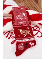 Pánske vianočné ponožky s motívom bežiaceho soba - červené Pánske vianočné ponožky s motívom bežiaceho soba - červené