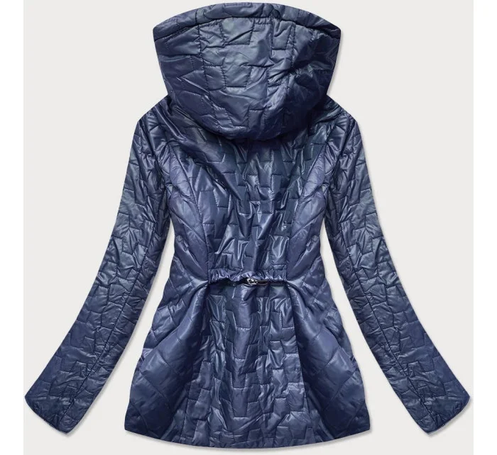 Modrá dámska bunda s prešívaním (BR0121)