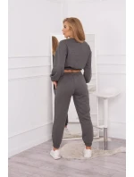 Zateplená súprava s krátkou mikinou grafitová