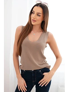 Dámska viskózna blúzka bez rukávov s výstrihom do V