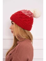 Fleecová čiapka Ilona K218 malpberry+ecru