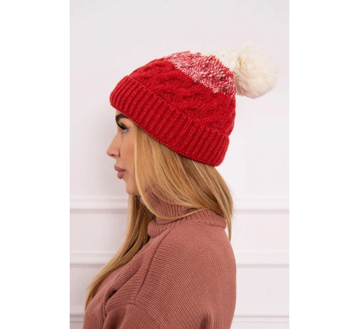 Fleecová čiapka Ilona K218 malpberry+ecru