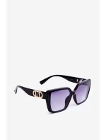Okulary Przeciwsłoneczne Damskie Z Ozdobnym Detalem UV400 Czarne