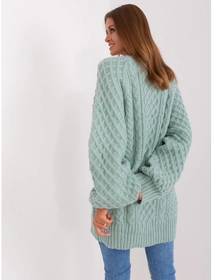 Sweter AT SW mietowy model 18895582 - FPrice Sweter AT SW mietowy model 18895582 - FPrice