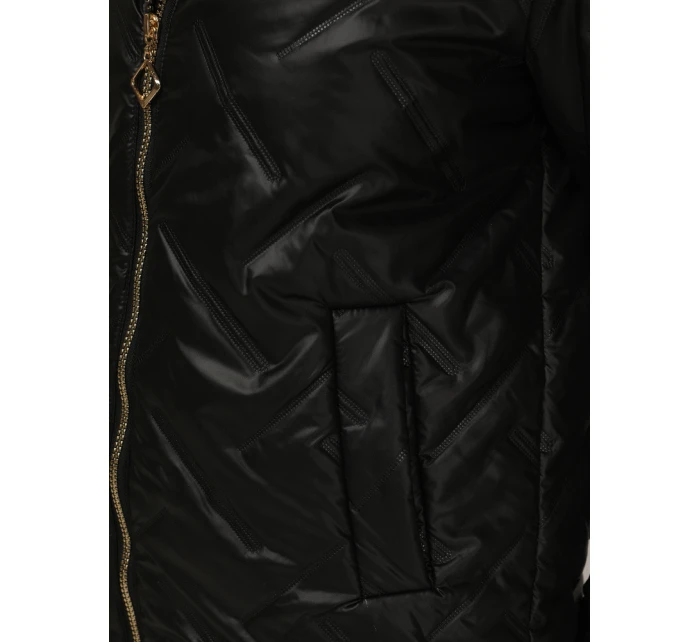 Dámska prešívaná bunda s kapucňou čierna FashionStreet TY5551