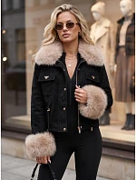 Dámská zimní bunda s kožešinou, černá, FashionStreet TY5703 Dámská zimní bunda s kožešinou, černá, FashionStreet TY5703