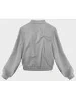 Sivá pletená mikina s ružami (16023)