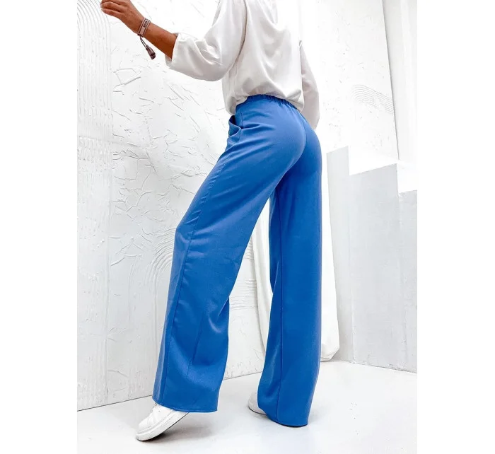 Elegantní světle modré dámské kalhoty model 21872607 - Moon