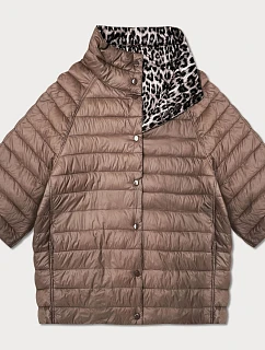 Dámská plus size bunda Goodlookin s 3/4 rukávem, hnědá/panther (M6-6308-305)
