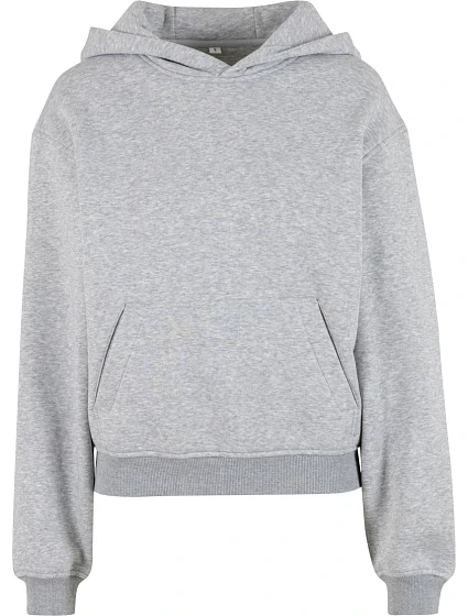 Build your Brand BY 444 Dámska mikina s kapucňou v oversize strihu „Loose Fit“ 56.0444 šedá melírovaná