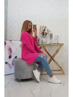 Svetr s netopýřími rukávy růžový model 18978875 - K-Fashion