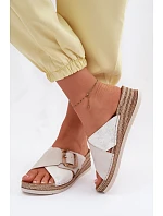 Dámske ponožky na platforme s ozdobnou prackou Inblu RV000012 Light beige