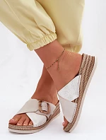 Dámske ponožky na platforme s ozdobnou prackou Inblu RV000012 Light beige