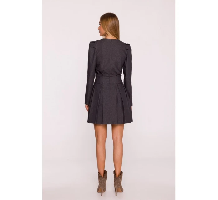 M884 Džínsové šaty - grafitové