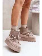 Snežnice s viazaním na platforme béžové Mavora Snežnice s viazaním na platforme béžové Mavora