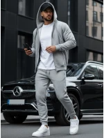 Pánska mikina na zips s kapucňou sivá BX2412