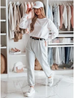 Dámské kalhoty chinos s páskem světle šedá Dstreet model 21986273 - FashionStreet