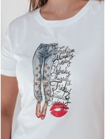 Dámské tričko s potiskem bílé Dstreet model 21986873 - FashionStreet Dámské tričko s potiskem bílé Dstreet model 21986873 - FashionStreet