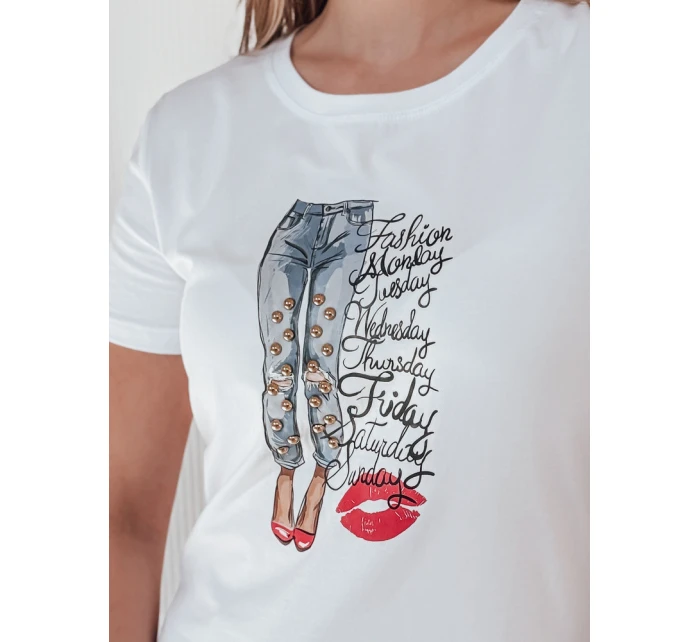Dámské tričko s potiskem bílé Dstreet model 21986873 - FashionStreet Dámské tričko s potiskem bílé Dstreet model 21986873 - FashionStreet