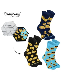 Skarpetki Rainbow Socks Emotikony Śmieszek Smuteczek Ważniak 3 Pary