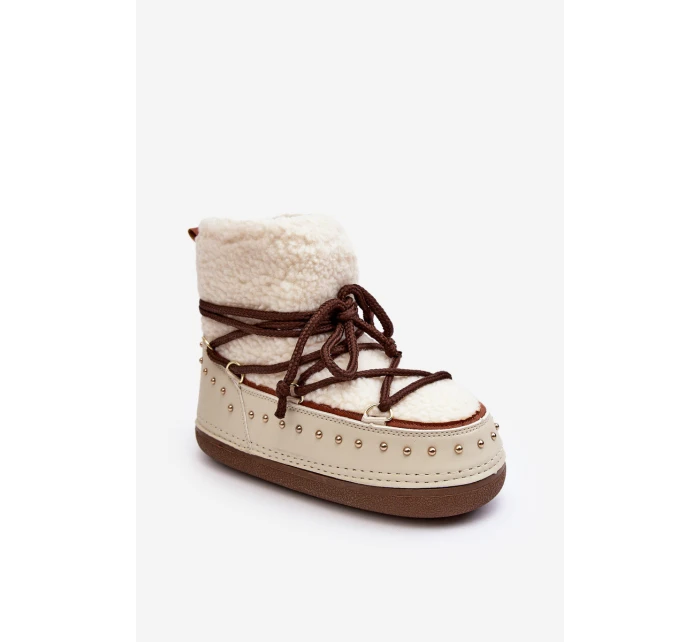 Dámské zateplené sněhule Bežové model 21637486 - Boto Dámské zateplené sněhule Bežové model 21637486 - Boto