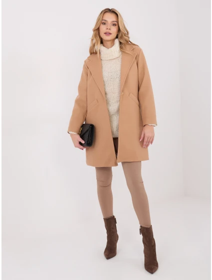 Płaszcz IT PL model 21782311 camelowy - FPrice Płaszcz IT PL model 21782311 camelowy - FPrice