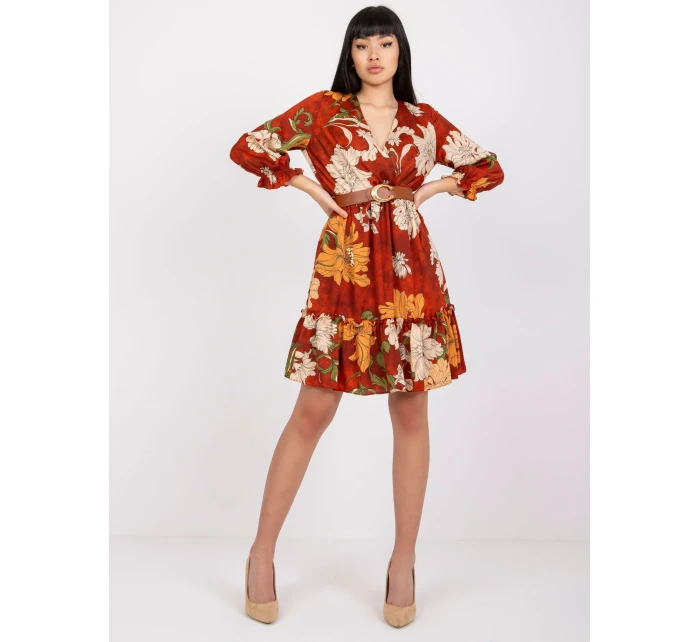 Šaty LC SK 22K model 17407784 tmavě oranžová - FPrice Šaty LC SK 22K model 17407784 tmavě oranžová - FPrice