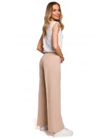 model 15125875 Kalhoty s nařasenými nohavicemi béžové - Moe model 15125875 Kalhoty s nařasenými nohavicemi béžové - Moe