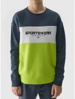 Chlapecká tepláková mikina bez zapínání a bez kapuce 4F - žlutá Chlapecká tepláková mikina bez zapínání a bez kapuce 4F - žlutá