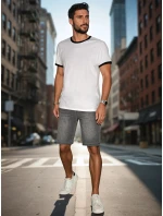 Pánske základné biele tričko FashionStreet RX5662