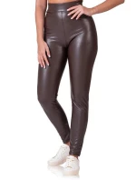 Dámske kožené legíny RELAX & GO LEATHEROPTIC LEGGINGS - BELLINDA - tmavohnedé
