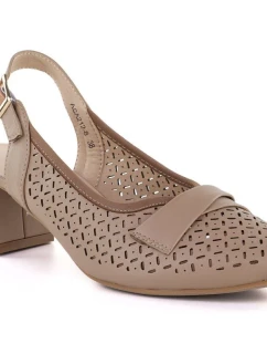 Dámske béžové šnurovacie lodičky s opaskom Jezzi ASA212-8