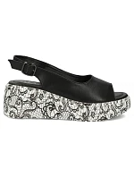 Dámské kožené sandály na platformě černé Filippo model 22135924