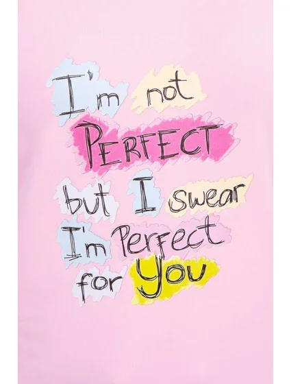 Halenka s potiskem Perfect powder pink Halenka s potiskem Perfect powder pink