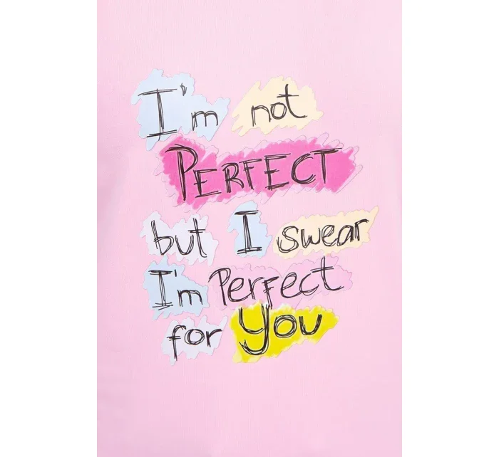 Halenka s potiskem Perfect powder pink Halenka s potiskem Perfect powder pink