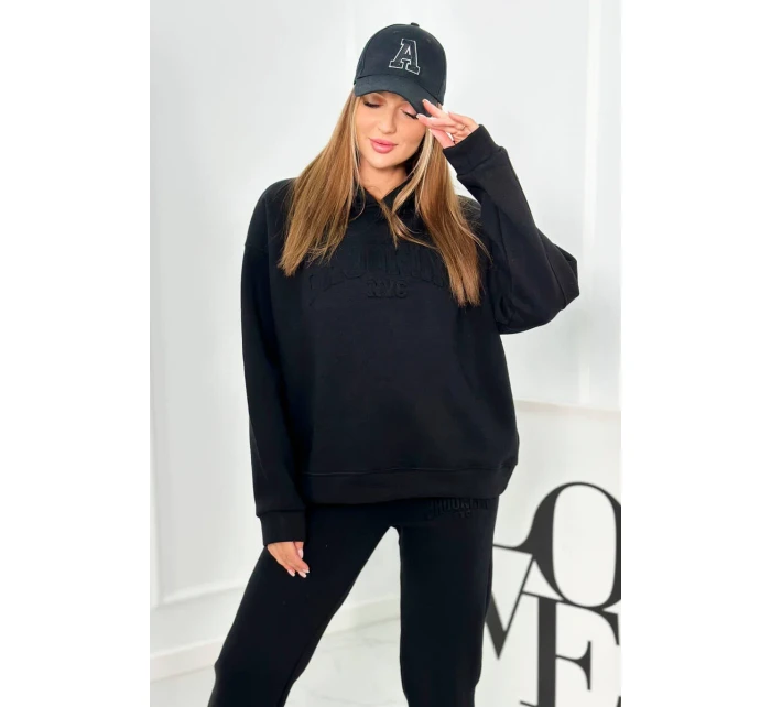 Izolovaná bavlnená súprava, mikina + nohavicami Brooklyn čierny