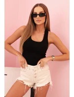 Dámske bavlnené boxerky so širokými ramienkami čierne