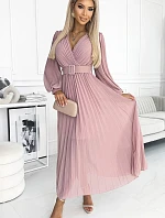 Plisované šaty 414-2 KLARA staroružové - Numoco