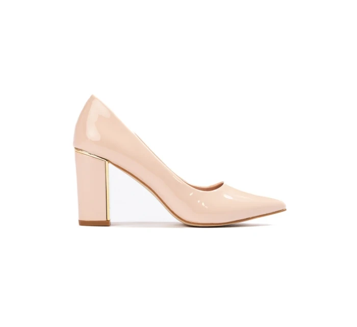 Exkluzívní hnědé dámské lodičky na širokém podpatku Exkluzívní hnědé dámské lodičky na širokém podpatku