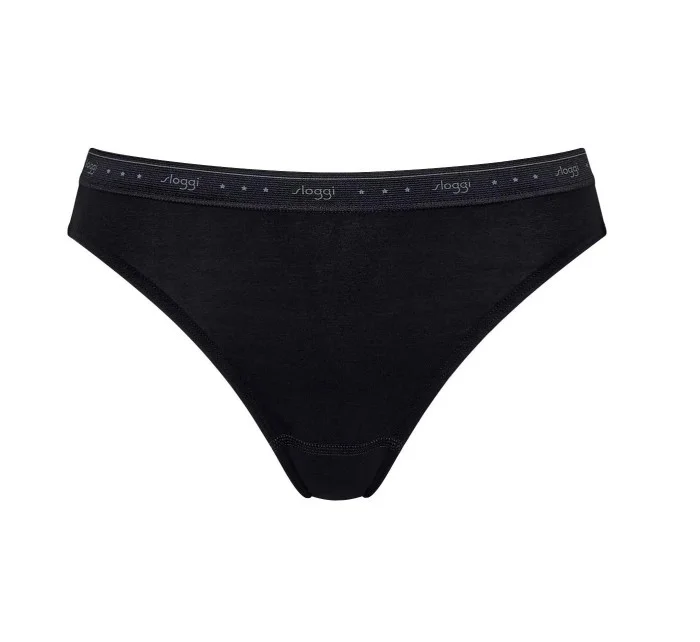 Dámské kalhotky 24/7 100 Tai 3P - BLACK - černá 0004 - SLOGGI