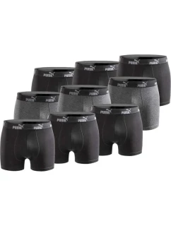 Pánske boxerky Puma 9-Pack Black Grey Comfortable Cotton