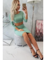 Souprava halenky a sukně tmavě mátová Souprava halenky a sukně tmavě mátová