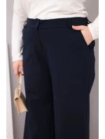 Dámské kalhoty Plus Size s širokými nohavicemi a vysokým pasem granátové Dámské kalhoty Plus Size s širokými nohavicemi a vysokým pasem granátové