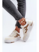 Sneakersy Damskie Na Platformie Z Eko Skóry Beżowe Lynnette Sneakersy Damskie Na Platformie Z Eko Skóry Beżowe Lynnette