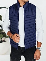 Pánska prešívaná tmavomodrá vesta FashionStreet TX5082