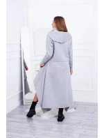 Zateplené šaty s delšími boky šedé Zateplené šaty s delšími boky šedé