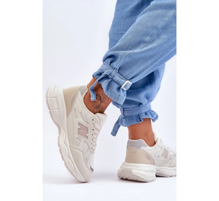 Modne Damskie Buty Sportowe Z Siateczką Beżowe Venice