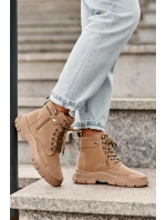 semišové dámské botky béžové model 21633117 - Boto