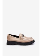 Dámské mokasíny na ploché podrážce béžové model 21649166 - VINCEZA Dámské mokasíny na ploché podrážce béžové model 21649166 - VINCEZA
